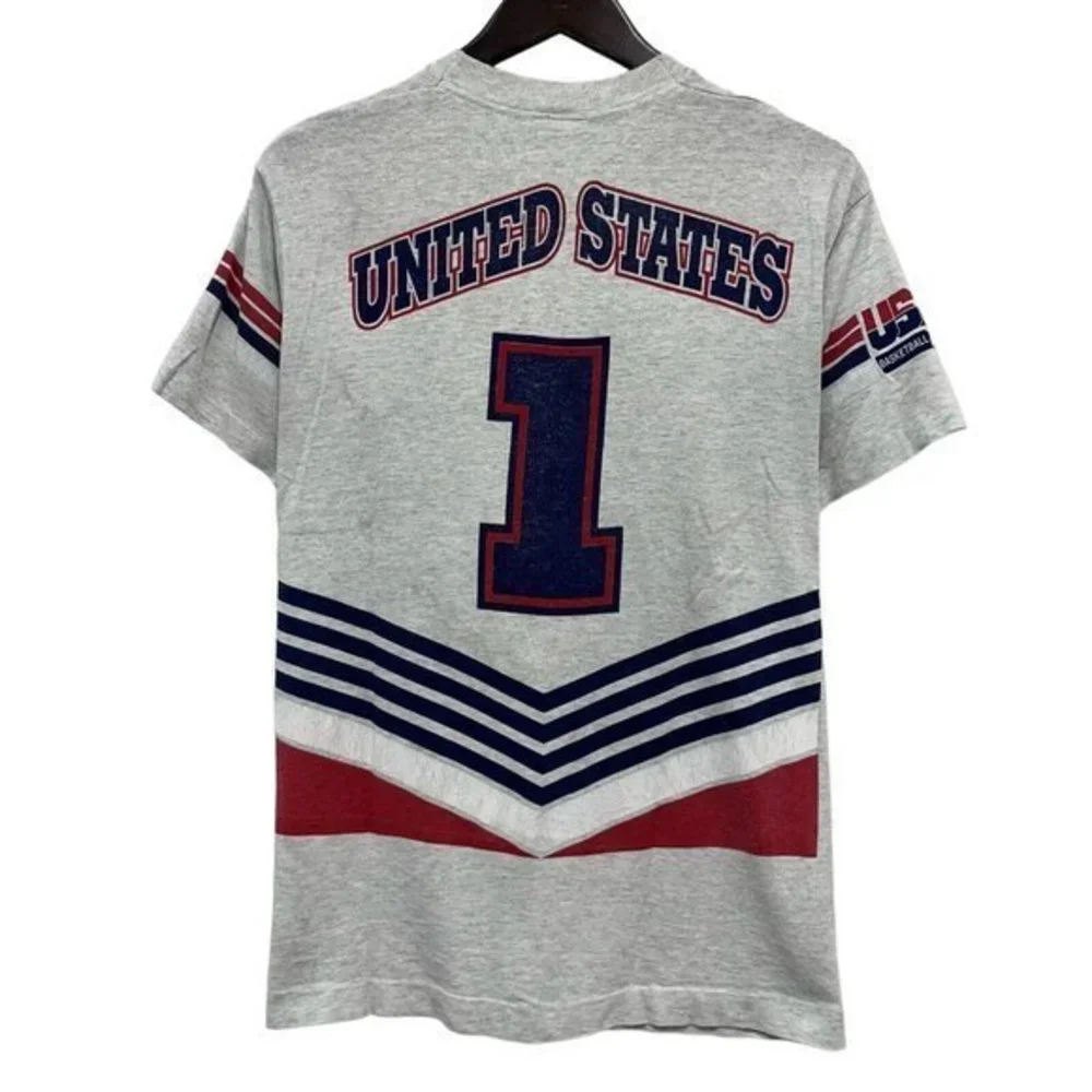 Vtg USA Basketball #1 Dream Team Men's T-Shirt Single Stitch Salem Sportswear M‎